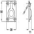 Flush Ring Pull Handle 50x38x11mm Brass SC - view 2