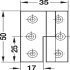 Cranked Hinge 50x35mm LH Brass MNP - view 3