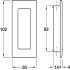 Flush Pull Handle 102x50mm Brass PCP - view 2