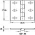 Butt Hinge Heavy Gauge 76x50mm Brs PC - view 2