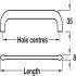 Curly D Pull Handle Zinc Alloy M.Black 320mm Fixing Centres - view 5