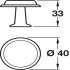 Land Knob Zinc Alloy Brushed Gold D40x33mm - view 3