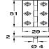 Broad Style Hinge 51x29mm Brass Self - view 2