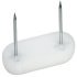 Pin Type Glide 44x18mm w 2 Nails Plastic Wht 650.05.718
