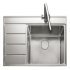 Rectangle Boston BST8601L 1.0B Sink LHD Stainless Steel 565.60.630