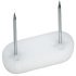 Pin Type Glide 44x16mm w 2 Nails Plastic Wht 650.05.716
