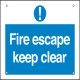 Sign 400x300mm-Fire escape keep clear