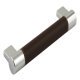 Domino Bar Handle Zinc Alloy Polished Chrome/Brw 224mm Fixing Centres
