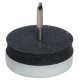 Pin Type Glide D20mm Plastic Wht/Black Rubber