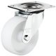 D125mm Castor Swivel without Brake Plastic Galvanised/White