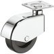 D50mm Enc.Castor Swivel without Brake Plastic Chrome