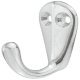 Coat Hook Sgl 2H 21x33x40x9mm Aluminium Polished