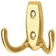 Coat Hook Dbl 76x46x20mm Zinc Alloy Polished Brs Plt