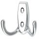 Coat Hook Dbl 76x46x20mm Zinc Alloy Polished Chrome Plt