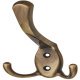Hat+Coat Hook 75x123x20mm Zinc Alloy Brz Bru
