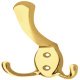 Hat+Coat Hook 75x123x20mm Zinc Alloy Polished Brs Plt