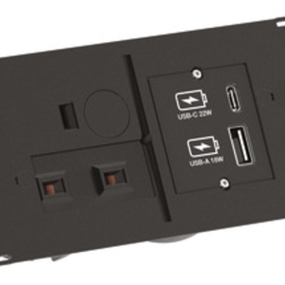 BachM Due POLS 1xUK 1xUSB-C+USB-A