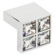 Crystal Pull Handle Zinc Alloy Polished Chrome 16mm Fixing Centres