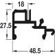 Hafele PS40 Bottom Guide Rail 3050mm