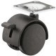 D50mm Twin Castor Swivel with Brake Plastic Bk