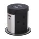 Powerdock PopUp Qck WL+Dual USB Black/Aluminium
