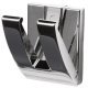 Coat Hook Dbl 22mm Fixing Centres Zinc Alloy Chrome Gloss