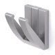 Coat Hook Dbl 22mm Fixing Centres Zinc Alloy Silver Matte