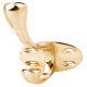Hemlock Hat+Coat Hook 134x73x31mm Brs Polished Brass