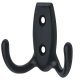 Coat Hook Dbl 76x46x20mm Zinc Alloy M.Black