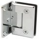 90D Shower Dr Hinge+Plt Wall-Gls Brs PCP