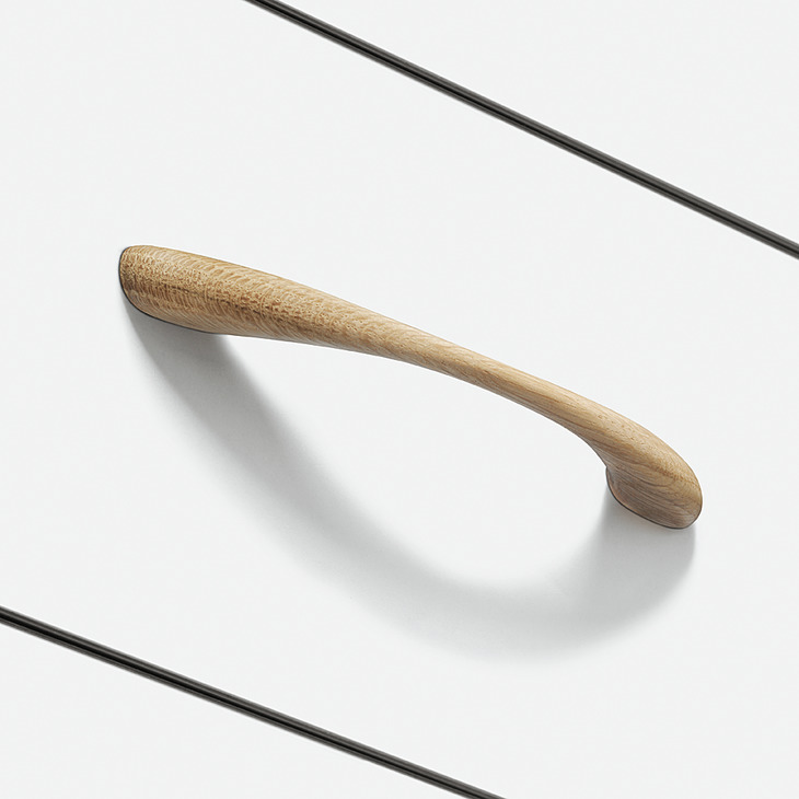 Sway Bow Handle Walnut Unfin 160mm Fixing Centres - view 2