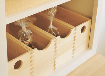 Storage Box Set x4 150x150x250mm Oak/Clr - view 2