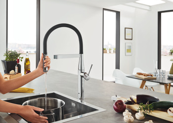Grohe Essense Pro Mix Sgl Lvr PO Brushed Stainless Steel - view 2