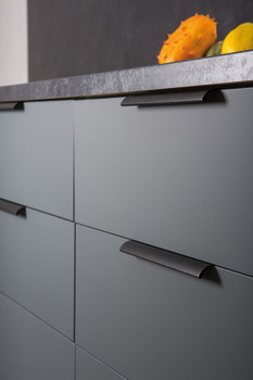 Ona Profile Handle Aluminium Bru Black 128mm Fixing Centres - view 2