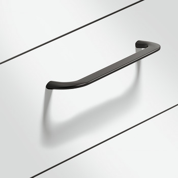 Curly D Pull Handle Zinc Alloy M.Black 64mm Fixing Centres - view 3