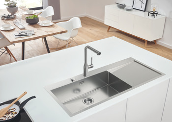Grohe K1000 1160mm 1.0B Sink/Drain RH Stainless Steel - view 3