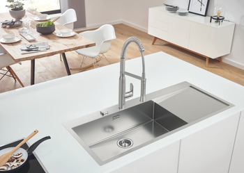 Grohe K1000 1160mm 1.0B Sink/Drain RH Stainless Steel - view 4