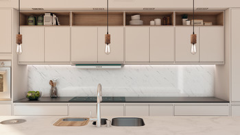 AluSplash 800x600mm Aluminium/SM Marble Wht - view 2
