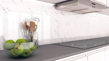 AluSplash 800x600mm Aluminium/SM Marble Wht - view 3