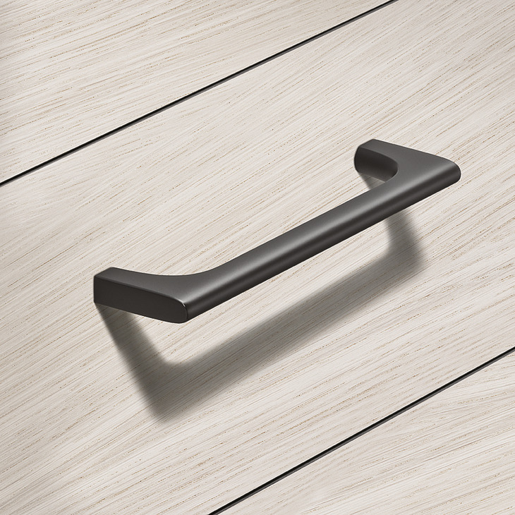 Onega Pull Handle Zinc Alloy Bru Nickel Plt 128mm Fixing Centres - view 2