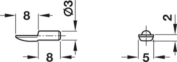 Shelf Support D3mm Spoon Plug Steel NP - view 2