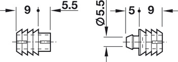 Dowel Connector 2Pt Press Poly Nat - view 4
