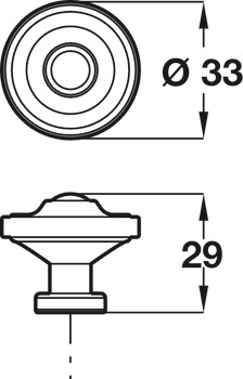 Ariel Knob Zinc Alloy Pewter Effect D33x29mm - view 2