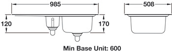 Rectangle Oakland OL9852L 1.5B Sink LHD Stainless Steel - view 4