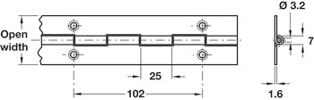 Cont Hinge 1829x39mm 36 Holes Stainless Steel - view 2