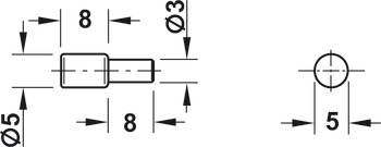 Shelf Support D3mm w Stop Plug Steel NP - view 2