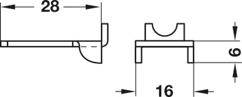 Shelf Support w Hole 16x28mm Steel Glv - view 2