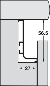 Gola System B+ Profile Hrz Dr/Drawer 4.1m Aluminium Black - view 3