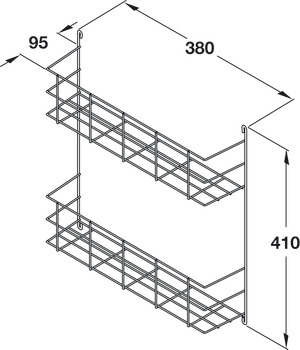 Wire Multi Rack 2-Tier 380x95mm Lin SCP - view 2