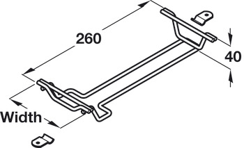 Wine Wire Glass Rack 400mm Wall SCP - view 2
